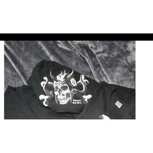 Supreme Skull Graphic Hoodie Black Long Sleeve Cotton Blend Mens